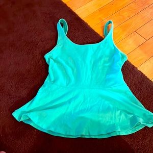 Green peplum express top